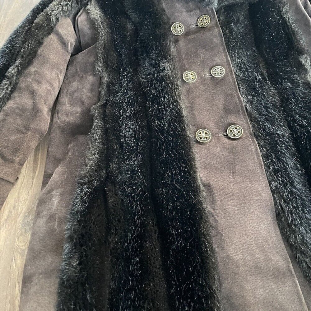 Lykafur Brown Faux Fur Coat for Women Vintage Tissavel France - Sz M w/S… - Picture 3 of 15